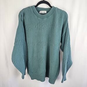 Vintage 1990s Serious Affairs USA Cotton Textured Knit Sweater Mens L Womens XL